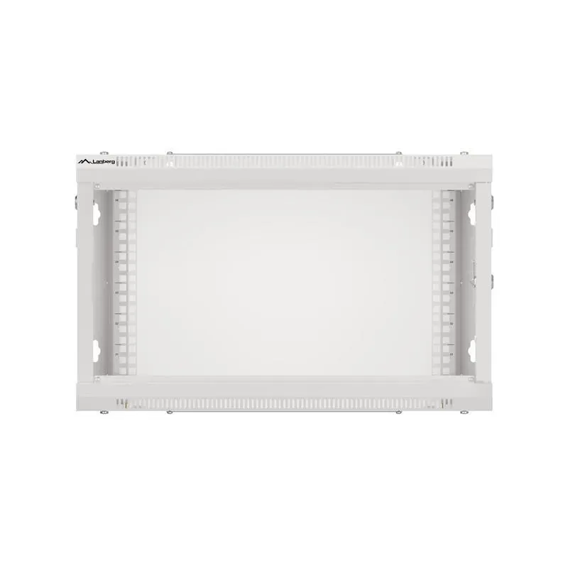 Szafa instalacyjna Rack wisząca 19" 6U 600x450 szara drzwi metalowe Lanberg