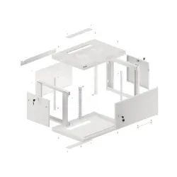Szafa instalacyjna Rack wisząca 19" 6U 600x450 szara drzwi metalowe Lanberg