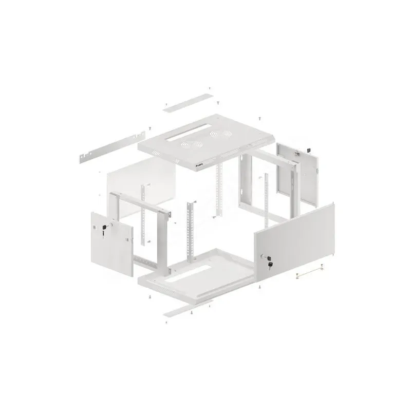 Szafa instalacyjna Rack wisząca 19" 6U 600x450 szara drzwi metalowe Lanberg