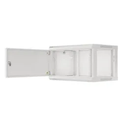 Szafa instalacyjna Rack wisząca 19" 6U 600x450 szara drzwi metalowe Lanberg