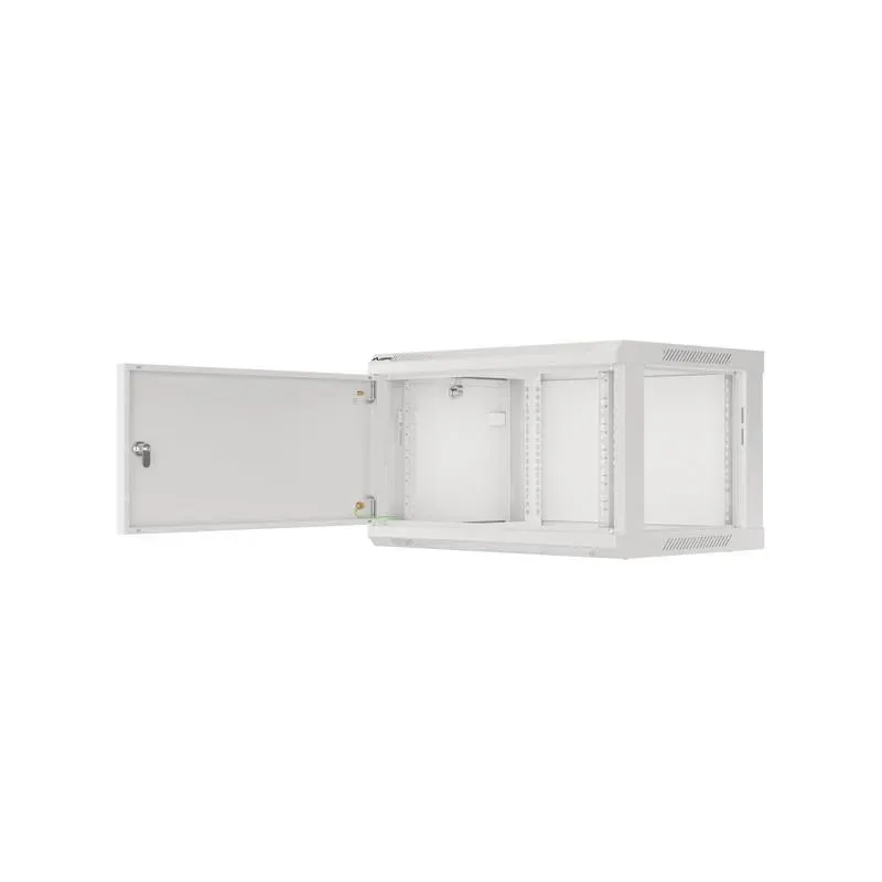 Szafa instalacyjna Rack wisząca 19" 6U 600x450 szara drzwi metalowe Lanberg