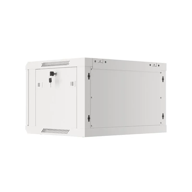 Szafa instalacyjna Rack wisząca 19" 6U 600x450 szara drzwi metalowe Lanberg