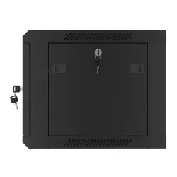 Szafa instalacyjna Rack wisząca 19" 6U 600x450 czarna drzwi metalowe