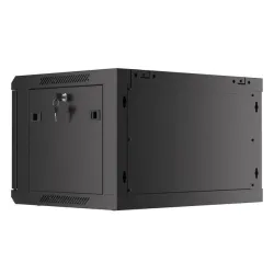 Szafa instalacyjna Rack wisząca 19" 6U 600x450 czarna drzwi metalowe