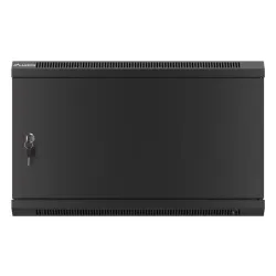 Szafa instalacyjna Rack wisząca 19" 6U 600x450 czarna drzwi metalowe