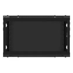 Szafa instalacyjna Rack wisząca 19" 6U 600x450 czarna drzwi metalowe