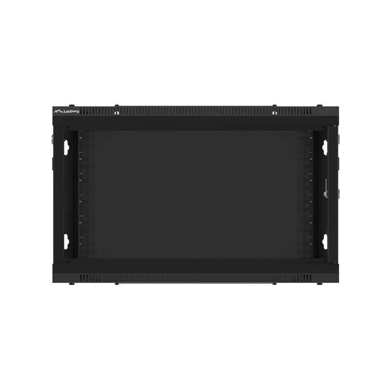Szafa instalacyjna Rack wisząca 19" 6U 600x450 czarna drzwi metalowe