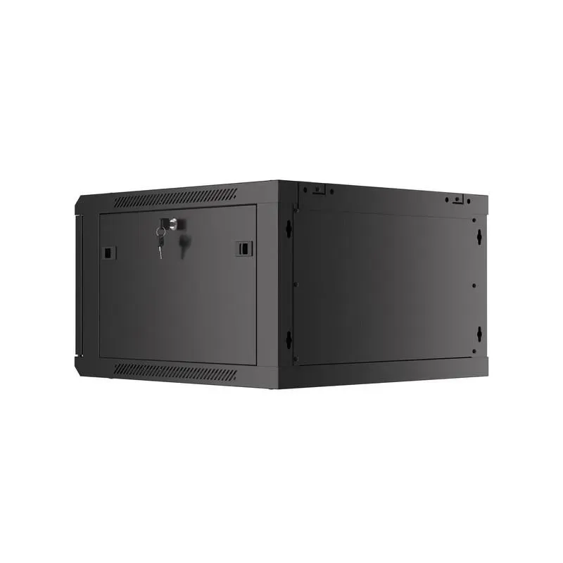 Szafa instalacyjna Rack wisząca 19" 6U 600x600 czarna drzwi metalowe