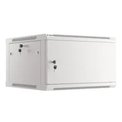 Szafa instalacyjna Rack wisząca 19" 6U 600x600 szara drzwi metalowe Lanberg