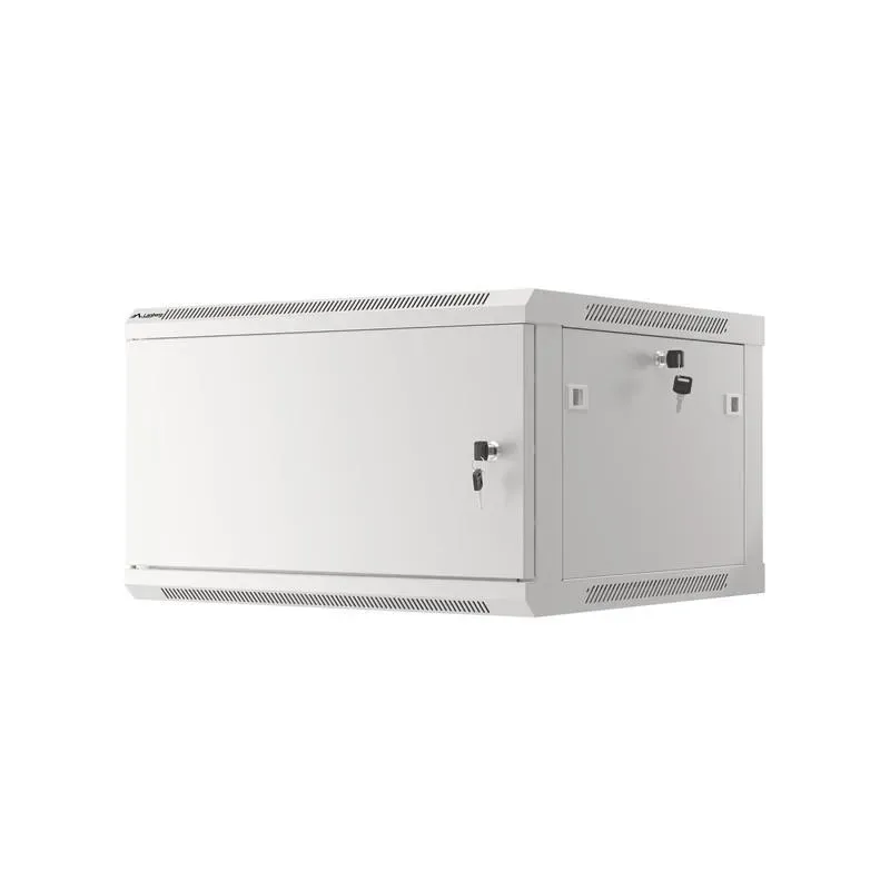 Szafa instalacyjna Rack wisząca 19" 6U 600x600 szara drzwi metalowe Lanberg