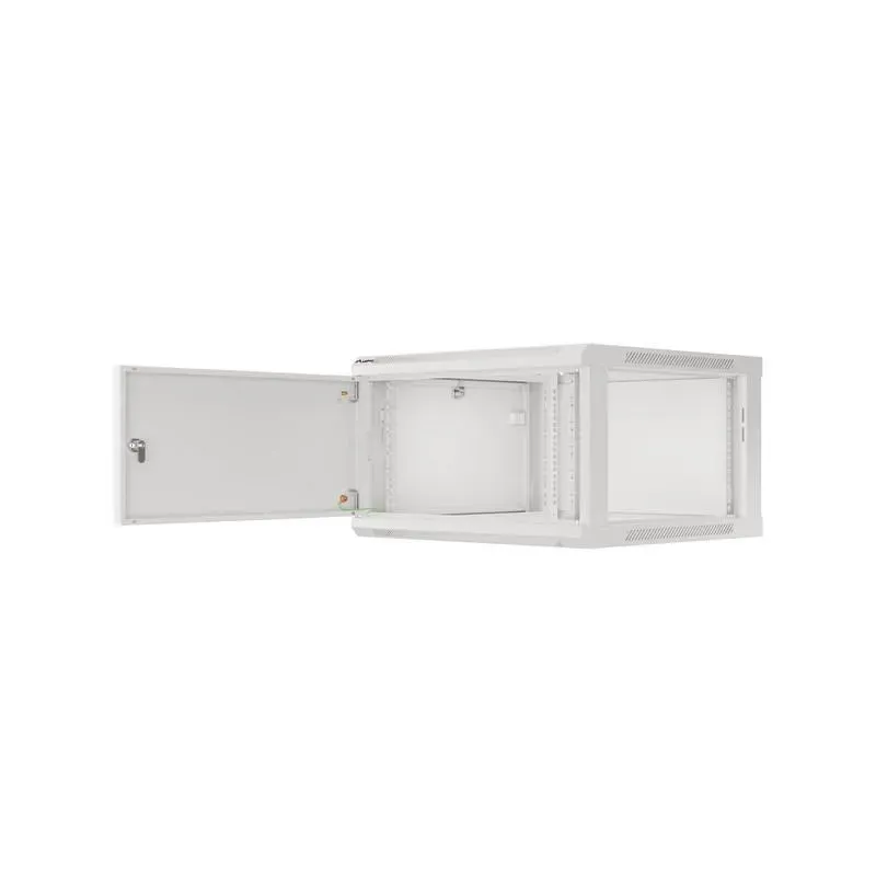 Szafa instalacyjna Rack wisząca 19" 6U 600x600 szara drzwi metalowe Lanberg