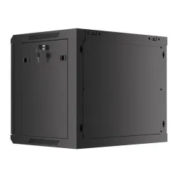 Szafa instalacyjna Rack wisząca 19" 9U 600x450 czarna drzwi metalowe