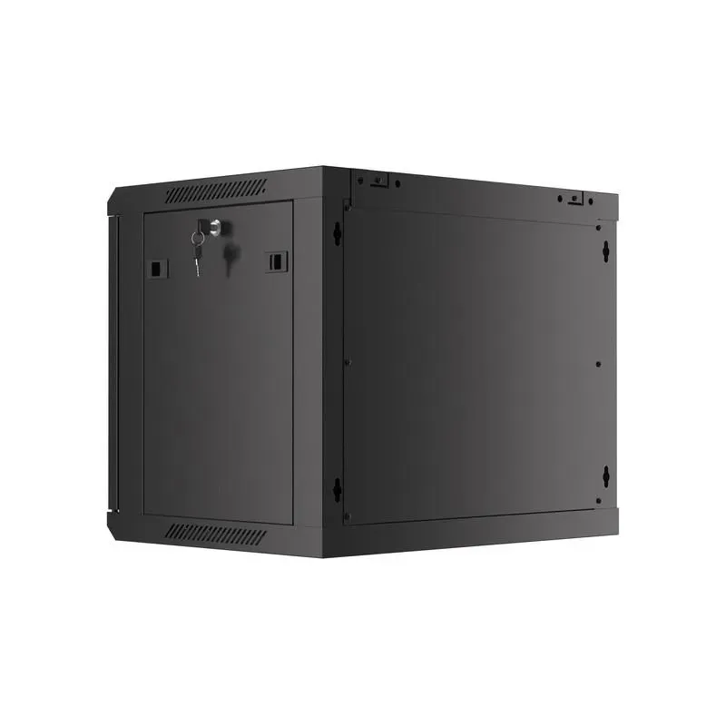 Szafa instalacyjna Rack wisząca 19" 9U 600x450 czarna drzwi metalowe