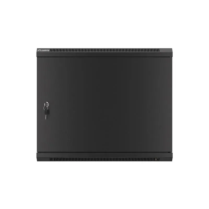 Szafa instalacyjna Rack wisząca 19" 9U 600x450 czarna drzwi metalowe