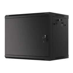 Szafa instalacyjna Rack wisząca 19" 9U 600x450 czarna drzwi metalowe