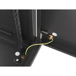 Szafa instalacyjna Rack wisząca 19" 9U 600x450 czarna drzwi metalowe