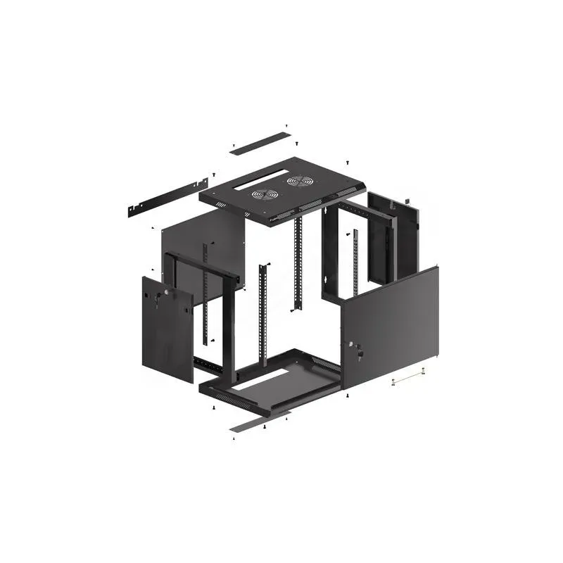 Szafa instalacyjna Rack wisząca 19" 9U 600x450 czarna drzwi metalowe