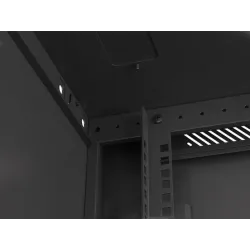Szafa instalacyjna Rack wisząca 19" 9U 600x450 czarna drzwi metalowe