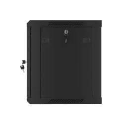 Szafa instalacyjna Rack wisząca 19" 9U 600x450 czarna drzwi metalowe