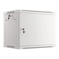 Szafa instalacyjna Rack wisząca 19" 9U 600x450 szara drzwi metalowe Lanberg