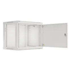 Szafa instalacyjna Rack wisząca 19" 9U 600x450 szara drzwi metalowe Lanberg