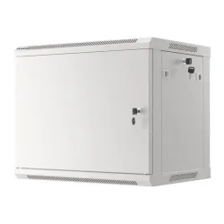 Szafa instalacyjna Rack wisząca 19" 9U 600x450 szara drzwi metalowe Lanberg