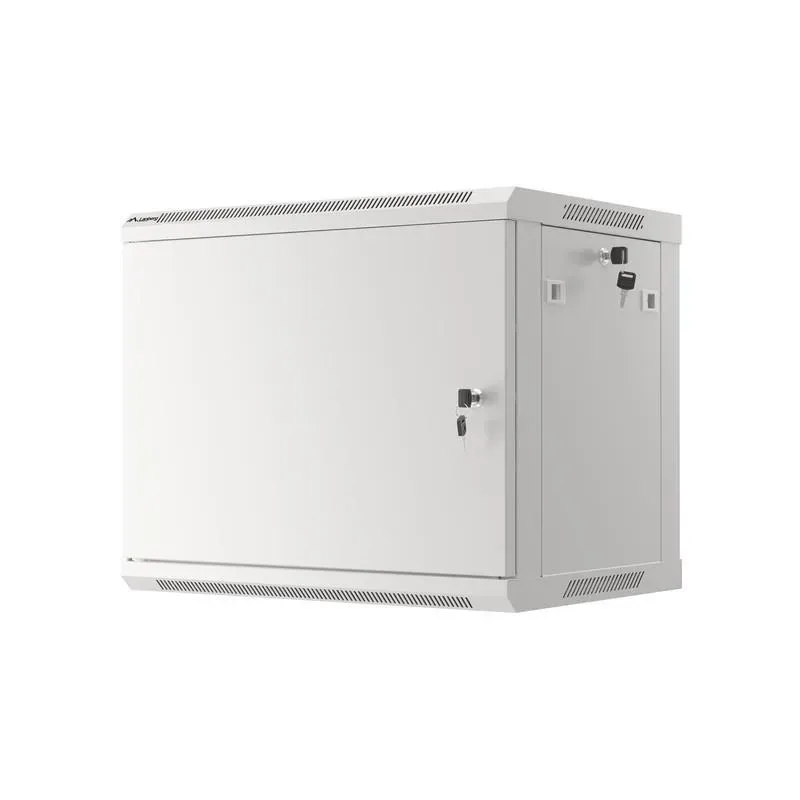 Szafa instalacyjna Rack wisząca 19" 9U 600x450 szara drzwi metalowe Lanberg