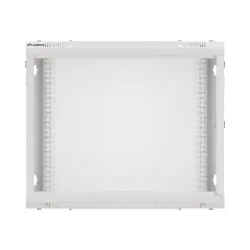 Szafa instalacyjna Rack wisząca 19" 9U 600x450 szara drzwi metalowe Lanberg