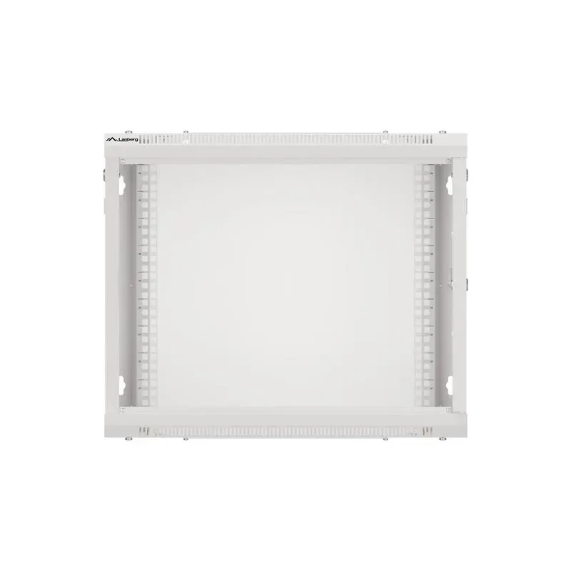 Szafa instalacyjna Rack wisząca 19" 9U 600x450 szara drzwi metalowe Lanberg