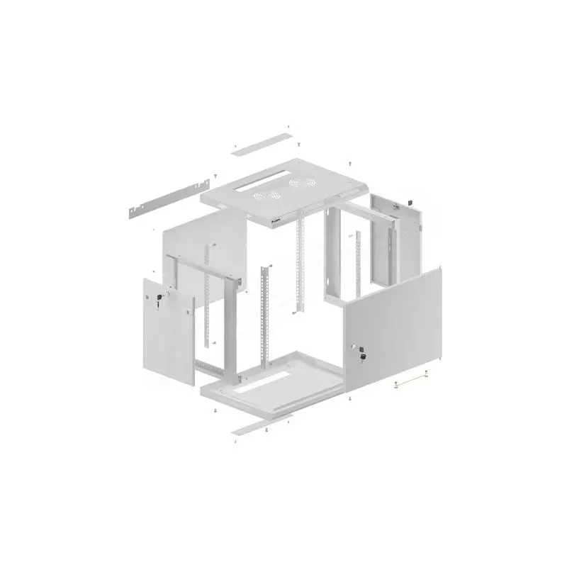 Szafa instalacyjna Rack wisząca 19" 9U 600x450 szara drzwi metalowe Lanberg