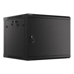 Szafa instalacyjna Rack wisząca 19" 9U 600x600 czarna drzwi metalowe