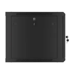 Szafa instalacyjna Rack wisząca 19" 9U 600x600 czarna drzwi metalowe