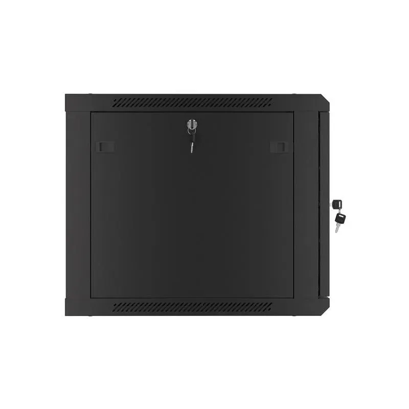 Szafa instalacyjna Rack wisząca 19" 9U 600x600 czarna drzwi metalowe