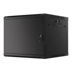 Szafa instalacyjna Rack wisząca 19" 9U 600x600 czarna drzwi metalowe