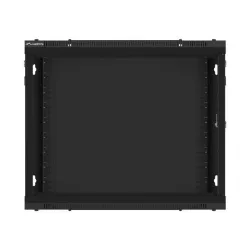 Szafa instalacyjna Rack wisząca 19" 9U 600x600 czarna drzwi metalowe