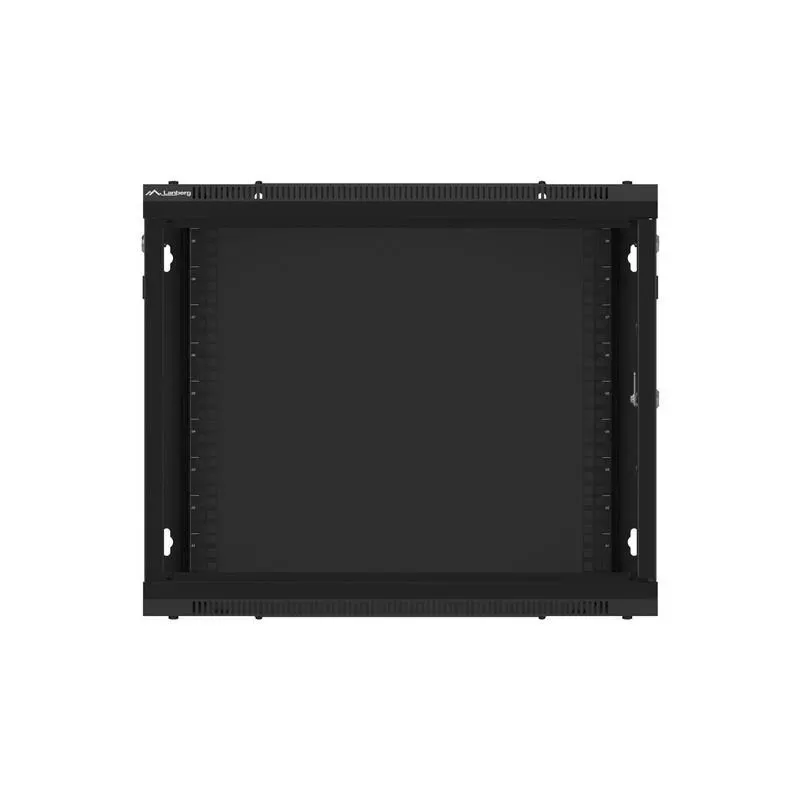 Szafa instalacyjna Rack wisząca 19" 9U 600x600 czarna drzwi metalowe
