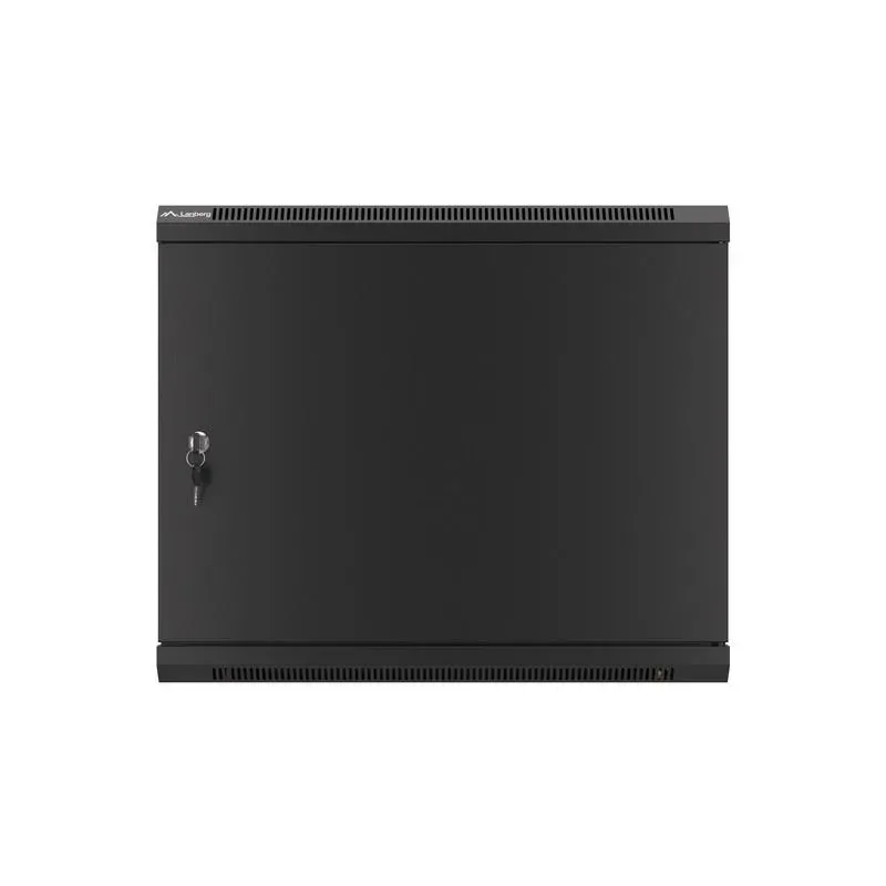 Szafa instalacyjna Rack wisząca 19" 9U 600x600 czarna drzwi metalowe