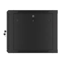 Szafa instalacyjna Rack wisząca 19" 9U 600x600 czarna drzwi metalowe