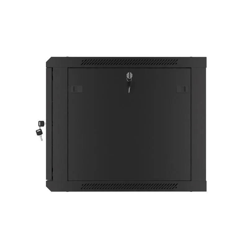 Szafa instalacyjna Rack wisząca 19" 9U 600x600 czarna drzwi metalowe