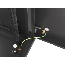 Szafa instalacyjna Rack wisząca 19" 9U 600x600 czarna drzwi metalowe