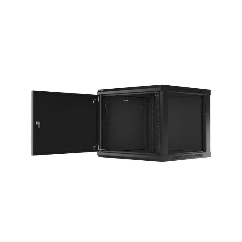 Szafa instalacyjna Rack wisząca 19" 9U 600x600 czarna drzwi metalowe