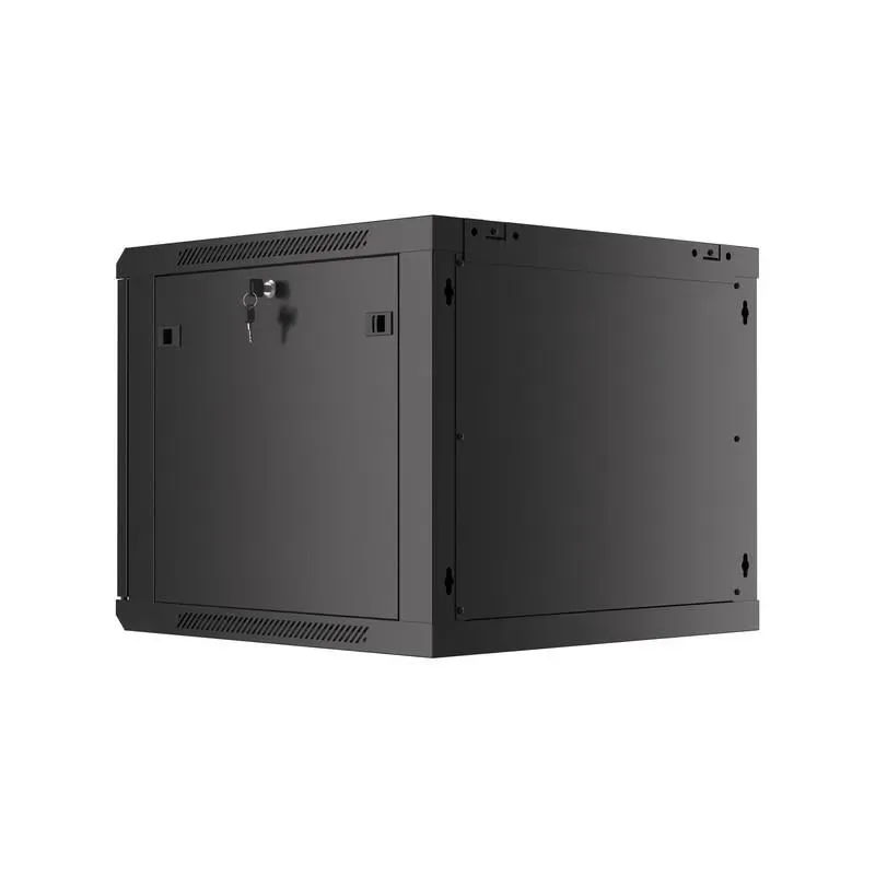 Szafa instalacyjna Rack wisząca 19" 9U 600x600 czarna drzwi metalowe