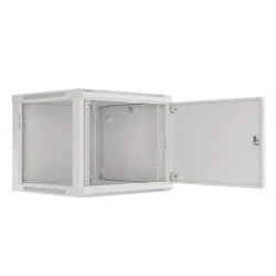 Szafa instalacyjna Rack wisząca 19" 9U 600x600 szara drzwi metalowe Lanberg
