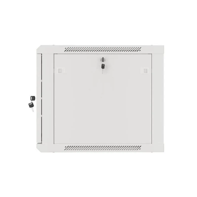 Szafa instalacyjna Rack wisząca 19" 9U 600x600 szara drzwi metalowe Lanberg