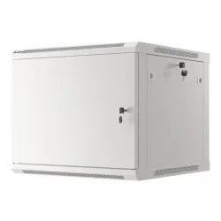 Szafa instalacyjna Rack wisząca 19" 9U 600x600 szara drzwi metalowe Lanberg
