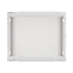 Szafa instalacyjna Rack wisząca 19" 9U 600x600 szara drzwi metalowe Lanberg