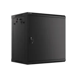 Szafa instalacyjna Rack wisząca 19" 12U 600x450 czarna drzwi metalowe