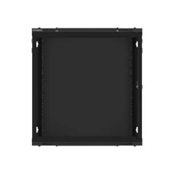 Szafa instalacyjna Rack wisząca 19" 12U 600x450 czarna drzwi metalowe