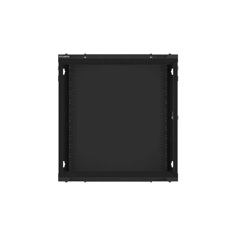 Szafa instalacyjna Rack wisząca 19" 12U 600x450 czarna drzwi metalowe