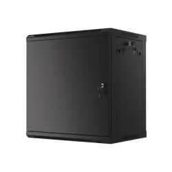 Szafa instalacyjna Rack wisząca 19" 12U 600x450 czarna drzwi metalowe